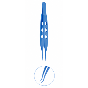 Pinzas Bonn de Titanio Azul de Alta Calidad, Instrumento Quirúrgico Oftálmico para Agarrar Tejido Corneal con Precisión y Control - Product Image 5