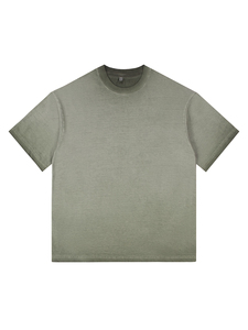 Men's Solid <b>Olive</b> <b>Green</b> Terry Cotton V-neck <b>T</b>-<b>Shirt</b> Shorts Set Casual Summer Wear Breathable Knitted Elastic Waist Custom Logo - Product Image 3