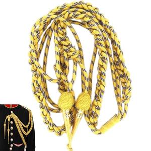 Aiguillette al por mayor, dorada y azul, tamaño completo, con etiquetas doradas, cordón de hombro de Mylar - Product Image 1