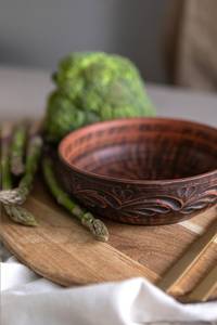 Tazón de Madera Tallado a Mano para Ensaladas y Frutas, Tazón de Madera Natural Artesanal de HWC - Product Image 3