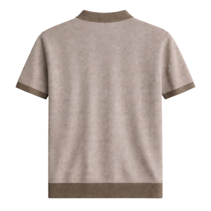 Polo en tricot à rayures diffusées pour homme, manches courtes, coton premium texturé, coupe ajustée, décontracté et élégant, idéal pour l'été, vente en gros - Product Image 5