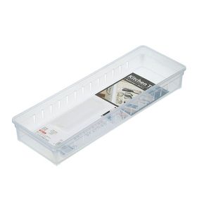 Vassoio portaoggetti per utensili da cucina largo trasparente - Product Image 1