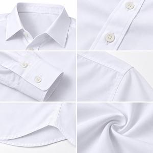 Camisa de Vestir de Manga Larga para Hombre, Cuello Clásico, 100% Algodón Popelina, Antiarrugas, Formal, para Primavera - Product Image 4