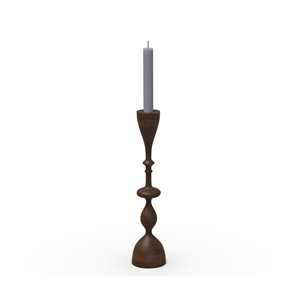 Candelero de Madera con Base Acanalada, Forma Redonda, Decoración para el Hogar, Hecho a Mano - Product Image 3