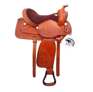 Sadel Barat berkuda kuda timbul kulit buatan tangan kustom pintar cocok untuk toko pasokan penunggang kuda