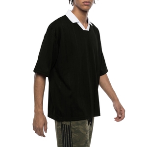 Maillot de rugby pour homme, col noir et blanc, coupe ample, vêtements de sport athlétiques, maillot personnalisé en gros - Product Image 4