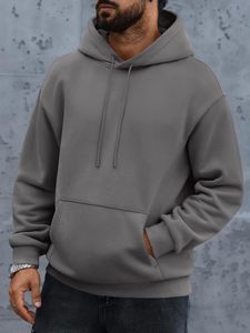Men <b>Plain</b> <b>Hoodie</b> Pullover Solid Custom Hooded Sweatshirt Heavyweight Fleece <b>Hoodie</b> Kangaroo Pocket 100% Cotton Blend Relaxed Fit - Product Image 3