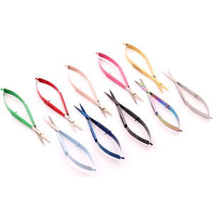 Tijeras de Acero Inoxidable de Alta Calidad para Pestañas, Hechas a Mano, Marca Privada, Venta al por Mayor, Mini Tijeras para Vello Nasal - Product Image 3