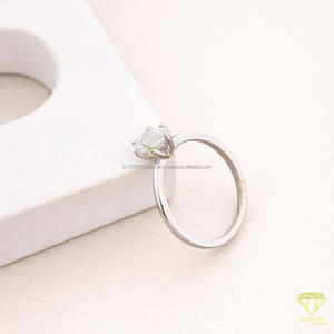 Oval Cut Lab Grown Diamond <b>Solitaire</b> <b>Ring</b> in 925 Sterling <b>Silver</b> Classic Engagement Promise Fine Jewelry Gift - Product Image 3