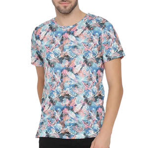 High Quality Men’s Tropical <b>Leaf</b> Printed Sublimation Colorful Summer Beach Tee Quick Dry T-Shirt Short Sleeve and Streetwear - Product Image 1