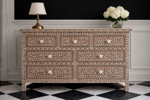 Contemporary Bone Inlay <b>Sideboard</b> Cabinet Solid Wood Storage Dresser Living Room Dining Furniture - Product Image 2