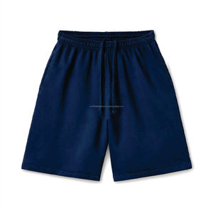 <b>Men</b> Navy Blue High Street Solid Sports <b>Shorts</b> <b>Lightweight</b> Breathable Polyester/Cotton Activewear Elastic Waistband Quick Dry - Product Image 1