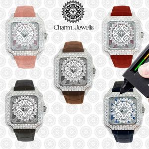 Montre de luxe Charm_Jewells en acier inoxydable, boîtier 40 mm, mouvement mécanique analogique, pour homme, style vintage, accents de diamants, 10 bars - Product Image 3