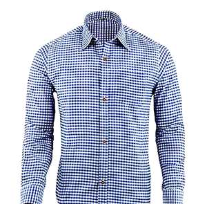 Chemise bavaroise bleue pour hommes, style Oktoberfest, en coton classique, design allemand, du S au 4XL - Product Image 1