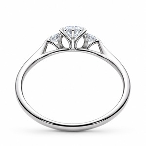 Anillo de compromiso de plata 925 con tres diamantes, corte brillante redondo, engaste de puntas, joyería fina clásica para mujer - Product Image 5