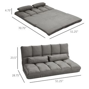 Poltrona Reclinabile Convertibile in Pelle Grigio Scuro, Regolabile e Confortevole, Arredo Soggiorno con Cuscini Rimovibili - Product Image 3