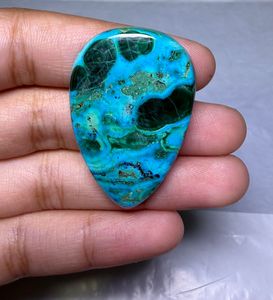 Prix de gros Pierre précieuse naturelle Chrysocolle Malachite de haute qualité, taille ovale, pour la fabrication de bijoux, vert, tailles assorties - Product Image 1