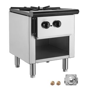Fornello da Tavolo in Acciaio Inox a Gas Propano/Gas Naturale con Piastra Riscaldante per Bollitura - Product Image 1