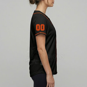 Chemise de softball en polyester durable et légère avec col en V, idéale pour les tournois et les matchs en plein air. - Product Image 5