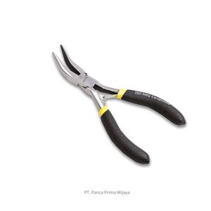 JASON Pince à bec courbé mini en acier au chrome-vanadium de haute qualité 4,5 pouces, poignée antidérapante en caoutchouc de précision, pour bricolage électronique et artisanat - Product Image 1