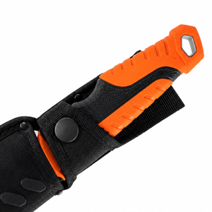 Cuchillos de Caza de Hoja Fija Grandes en Naranja, Negro y Plateado con Mango Ergonómico Antideslizante, Hoja de Acero Afilada y Funda Protectora para Campamento - Product Image 5