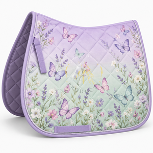 Tapis de selle personnalisé haut de gamme avec impressions par sublimation résistantes à la décoloration, rembourrage confortable et finitions élégantes pour l'équitation - Product Image 1