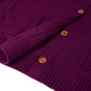 Cárdigan de Punto para Mujer, Cuello en V, Manga Larga, Color Sólido, Botones al Frente, Bolsillo, Diseño Simple, ODM, Ropa de Invierno - Product Image 3
