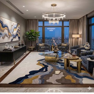 Modern Abstract hand Tufted Area Rug | Soft Plush Carpet for Living Room Bedroom Artistic Nordic Decorative <b>Floor</b> Mat Home Decor - Product Image 6