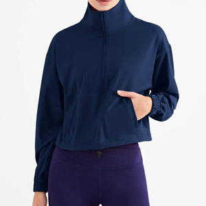 Custom Women's Active <b>Workout</b> Gym Top Quick Dry Long Sleeve Fitness <b>Jacket</b> Zipper Breathable Yoga Sport Four-Way Stretch Front - Product Image 1