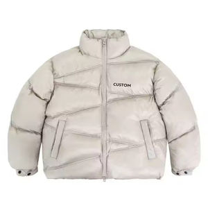 Veste matelassée en duvet pour homme, vente chaude, personnalisable, légère, chaude, coupe ample, coupe-vent - Product Image 4