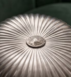 Elegant Metal Ribbed Date And Dry Fruit Storage Box <b>Covered</b> Tabletop Organizer For Hospitality And Gifts - Product Image 4