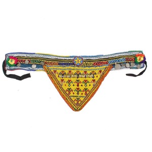 Vintage Belt Belly Dance Bead Afghani Traditional Waist Belt Kuchi Tribal BB048A <b>Old</b> Banjara Real Vintage Handmade Beaded Belts - Product Image 1