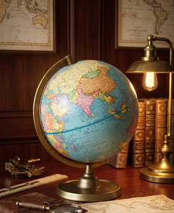 Classic Desktop Decorative <b>World</b> <b>Globe</b> Metal Meridian Stand Antique Finish Earth Map <b>Globe</b> for Corporate Gift & Office - Product Image 1