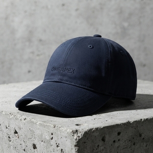 Men's <b>Navy</b> blue <b>cap</b> Trucker <b>Cap</b> Flame Logo Embroidered Cotton <b>Baseball</b> Hat Adjustable Casual Streetwear - Product Image 4