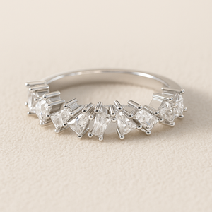 Pequeño estilo 3,20x2,20mm Baguette corte Moissanite anillo de compromiso banda regalo de alta calidad amantes IGI boda fiesta religiosa - Product Image 6