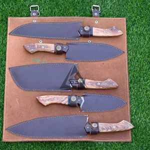 Damascus Chef <b>Knives</b> <b>Set</b> Handmade High Quality Sustainable Durable Kitchen Equipment with Unique Design Low MOQ - Product Image 5