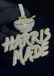 Colgante de Lujo Personalizado de Plata de Ley 925 con Letra, Nombre, Logotipo o Inicial, con Moissanita Engastada, Estilo Hip Hop Rapper, con Engaste Personalizado - Product Image 3