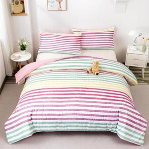 Juego de Ropa de Cama de 3 Piezas, Tamaño Queen/Full, con Edredón a Rayas, Transpirable, 100% Poliéster, para Decoración de Dormitorio, 2025 - Product Image 1