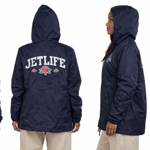 Veste Coach Marine Épaisse Écologique Imperméable Coupe-Vent à Col Montant avec Logo Frontal pour Tenue Décontractée Extérieure, Personnalisable avec Marque Privée - Product Image 6