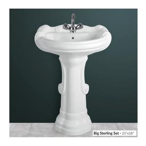 Lavabo sur pied en céramique pour salle de bain et salon - Product Image 2