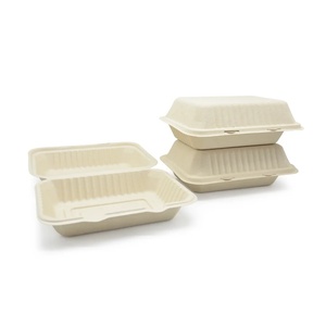 ฝาปิดกล่องอาหารกลางวันแบบมีบานพับ ทำจากชานอ้อย เป็นมิตรกับสิ่งแวดล้อม ใช้แล้วทิ้งได้ เหมาะสำหรับงานเลี้ยง บรรจุอาหารได้ ขนาด 13x6 นิ้ว บรรจุภัณฑ์แบบฝาพับ สำหรับข้าว น้ำเกรวี่ และอาหารอื่นๆ - Product Image 4