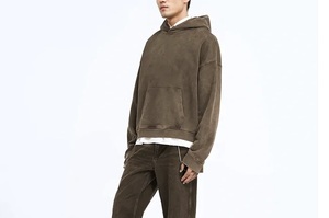 Breathable Acid Washed Hoodies for Man Breathable French Terry Hooded Streetwear Vintage Oversized Wash Drop Shoulder Hoodie - Product Image 4