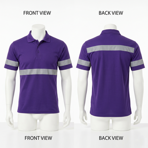 เสื้อโปโลผู้ชาย พรีเมียม โพลีเอสเตอร์ ปิเก้ 180 GSM ซับเหงื่อ แห้งไว แถบสะท้อนแสง สีเขียวอมฟ้า ปักโลโก้  แบบรีดร้อน - Product Image 4