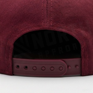 <b>Maroon</b> 6-Panel Baseball Cap with White Stitching Contrast Color Fitted Snapback Hat Unisex Casual Style Adult Size 58-60CM - Product Image 6