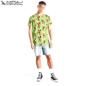 เสื้อยืดผ้าเนื้อนุ่มคุณภาพพรีเมียมรุ่นใหม่ล่าสุดลายธีมคริสต์มาสสำหรับผู้ชาย ระบายอากาศได้ดี คอวี ซับเหงื่อ แห้งเร็ว เหมาะสำหรับฤดูร้อน - Product Image 5