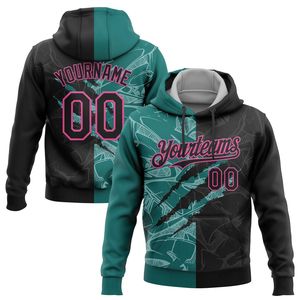 Sweat à capuche pour homme personnalisé avec nom, numéro, motif graffiti, sublimation, polyester, vêtements de sport décontractés, vêtements d'automne - Product Image 1