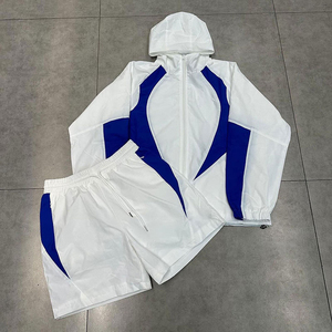 OEM Casual Winter Wind Breaker Sets Men <b>Polyester</b> Nylon Quick Dry Customized Colors <b>Short</b> Tracksuit Zipper Jackets <b>Shorts</b> Set - Product Image 2