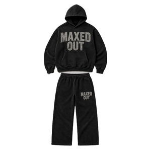 Manufacturer Custom Distressed Screen Printing Oversized Acid Wash Hoodies Joggers Sets ODM Supplier Casual Streetwear DTG Print - Product Image 3