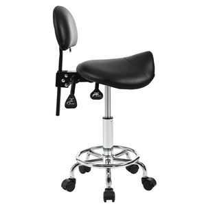 Tabouret ergonomique réglable avec dossier, chaise de bureau roulante avec repose-pieds et dossier réglable en hauteur - Product Image 6