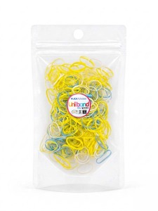 Élastiques à cheveux Unibond TPU mini jaunes, fabriqués en Corée, style simple, unisexe, usage quotidien, emballage en sachet OPP. - Product Image 1